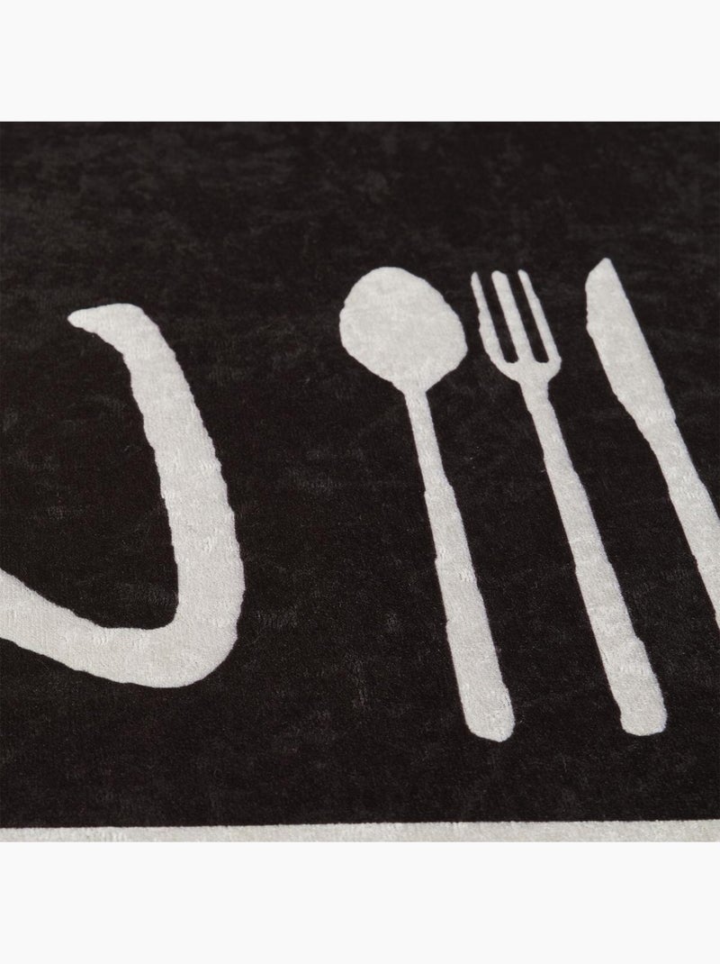 Tapis de cuisine lavable 30° LYN11 IMP Noir - Kiabi