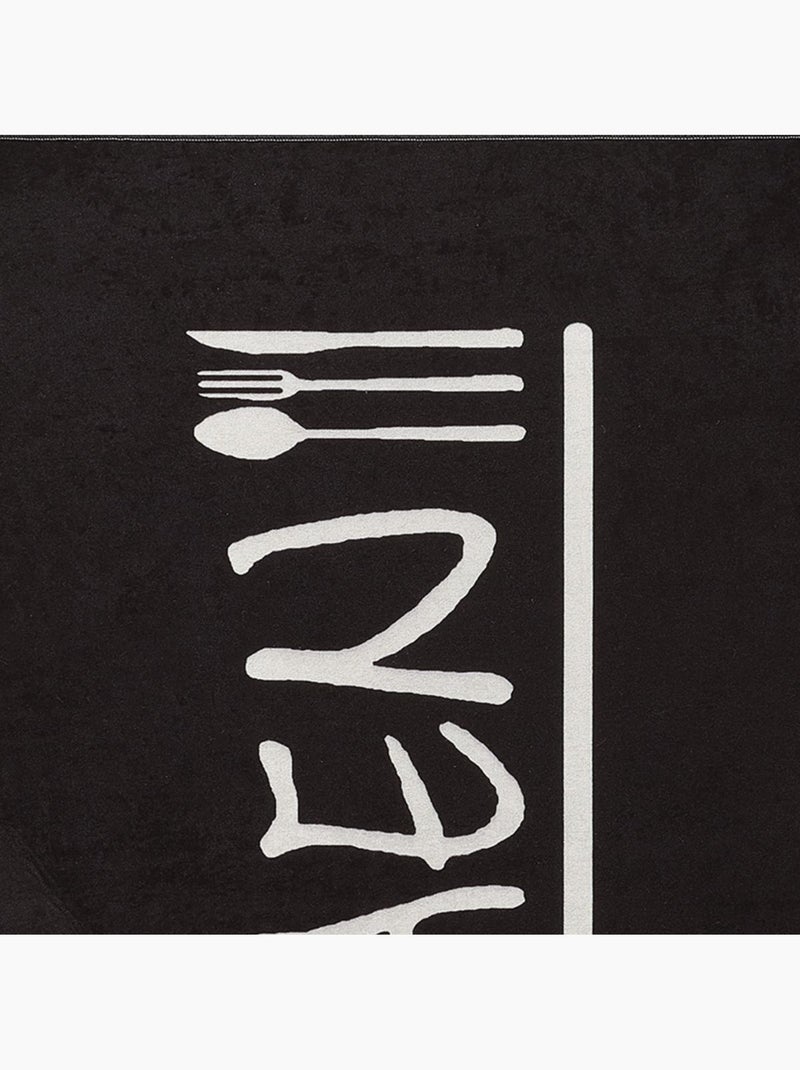 Tapis de cuisine lavable 30° LYN11 IMP Noir - Kiabi