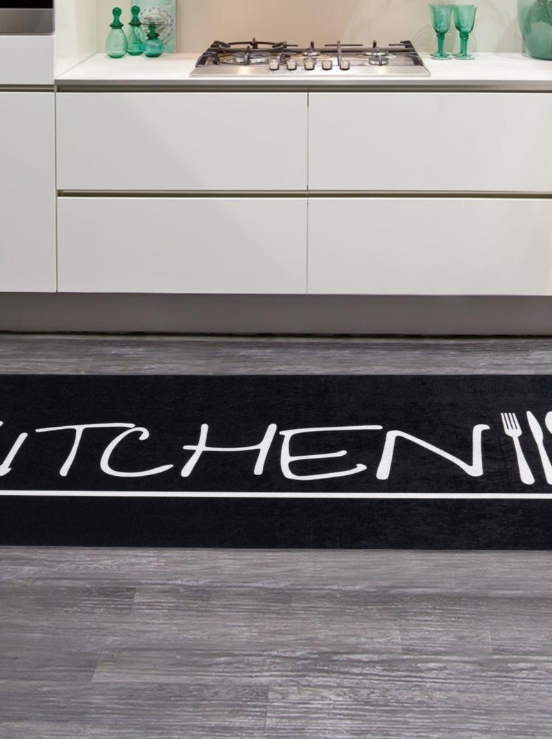 Tapis de cuisine lavable 30° LYN11 IMPNUM 10 Noir - Kiabi