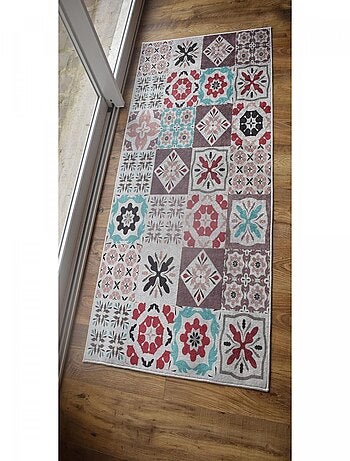Tapis de cuisine motif carreaux de ci LYN11 CARO B