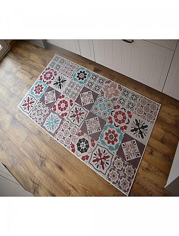 Tapis de cuisine motif carreaux de ci LYN11 CARO B