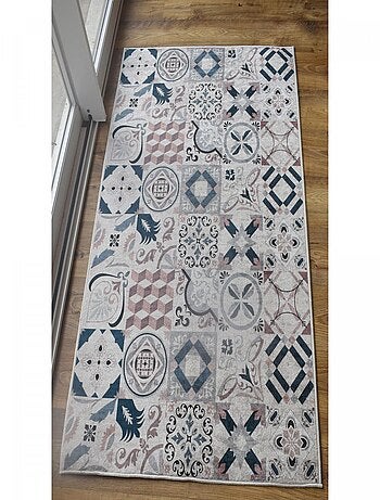 Tapis de cuisine motif carreaux de ciment lyn11 a