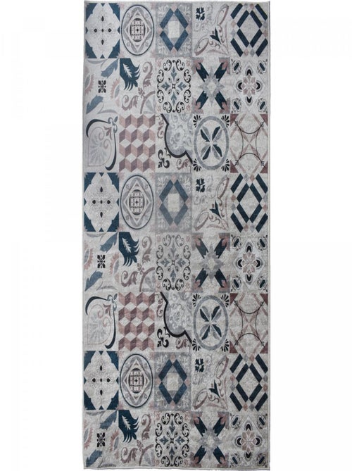 Tapis de cuisine motif carreaux de ciment LYN11 CAROMENT A - Kiabi