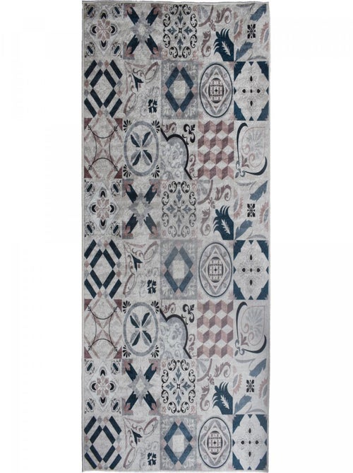Tapis de cuisine motif carreaux de ciment LYN11 CAROMENT A - Kiabi