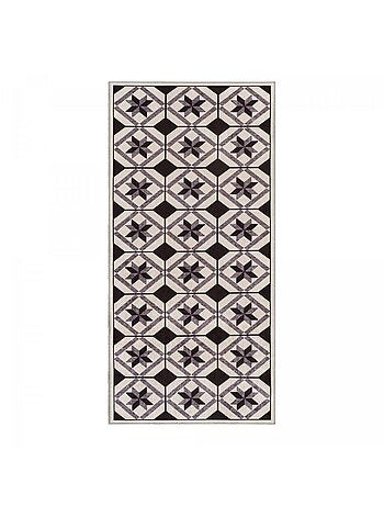 Tapis de cuisine motif carreaux de ciment LYN11 N&B