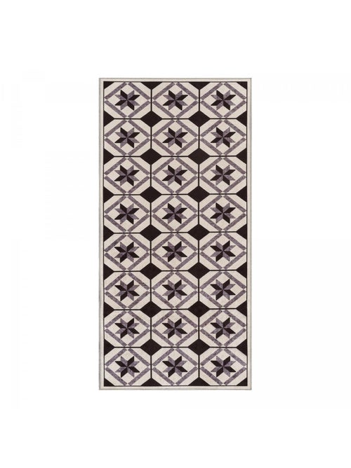 Tapis de cuisine motif carreaux de ciment LYN11 N&B - Kiabi