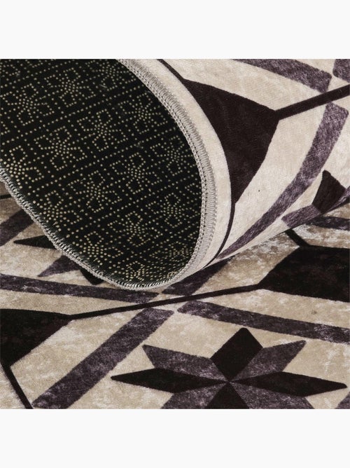Tapis de cuisine motif carreaux de ciment LYN11 N&B - Kiabi