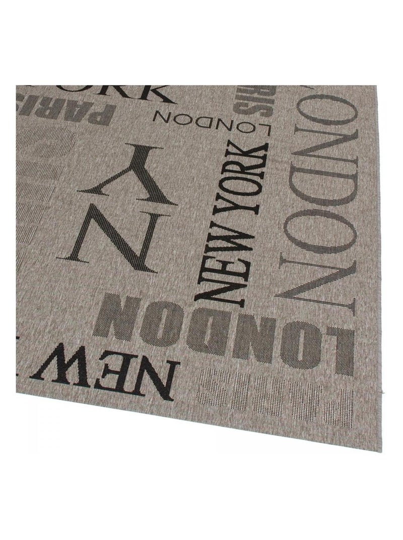Tapis de cuisine motif fresque LYN45 FOUNTI Argent - Kiabi