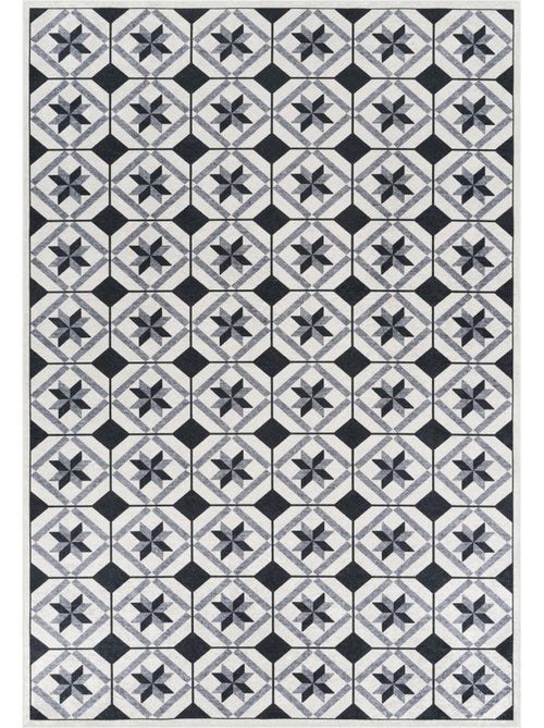 Tapis de cuisine, motif géométrique kilim tissé, lyn11 n&b - Kiabi