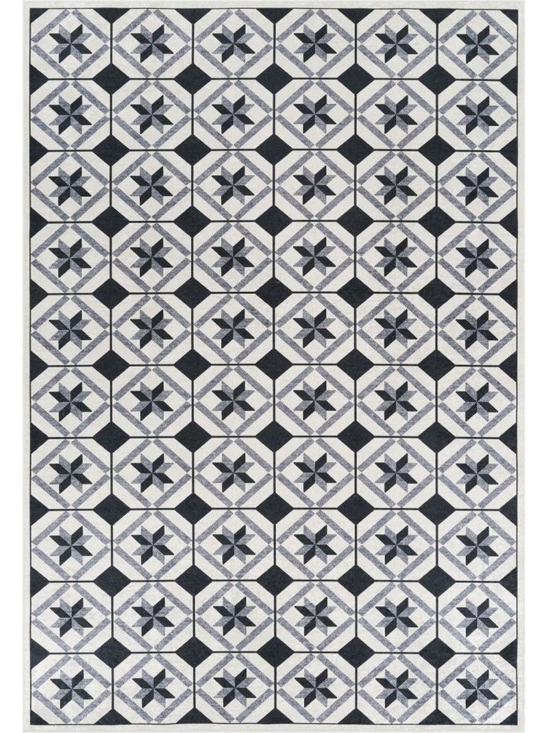 Tapis de cuisine, motif géométrique kilim tissé, lyn11 n&b Blanc - Kiabi