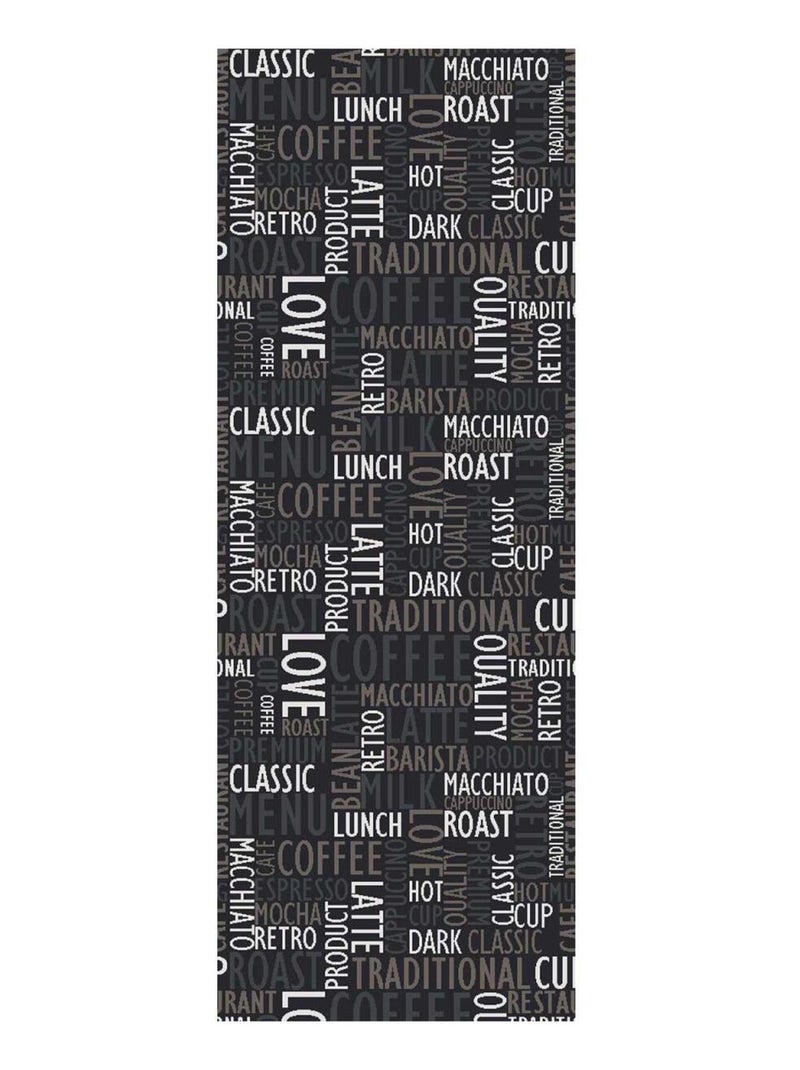 Tapis de cuisine motif texte CAFE LOVE Gris - Kiabi