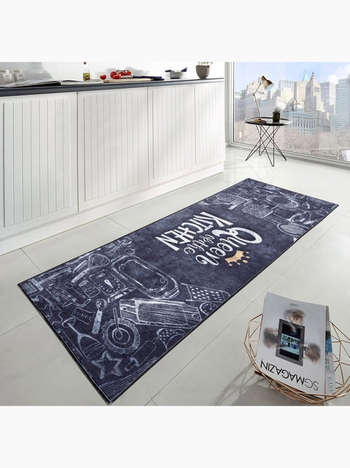 Tapis de cuisine "queen of the kitchen" - 50x180 / noir - Kiabi Tapis de cuisine "queen of the kitchen" - 50x180 / noir - Kiabi