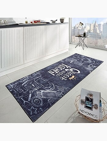 Tapis de Cuisine "Queen of the Kitchen" - 67 x 240 / Noir