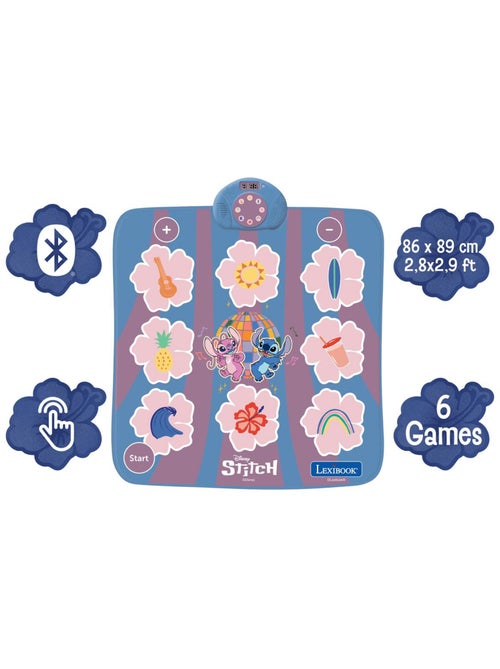 Tapis de danse stitch électronique, bluetooth et lumineux avec 6 modes de jeu - Kiabi