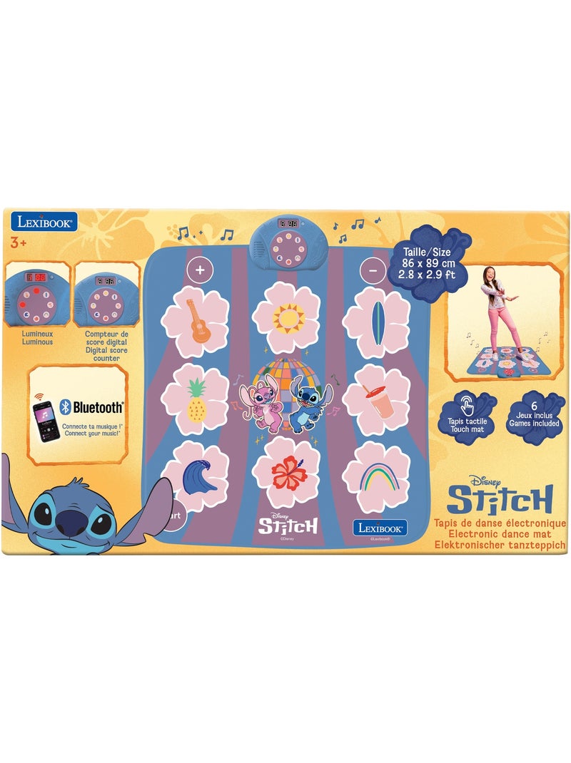 Tapis de danse stitch électronique, bluetooth et lumineux avec 6 modes de jeu Bleu - Kiabi