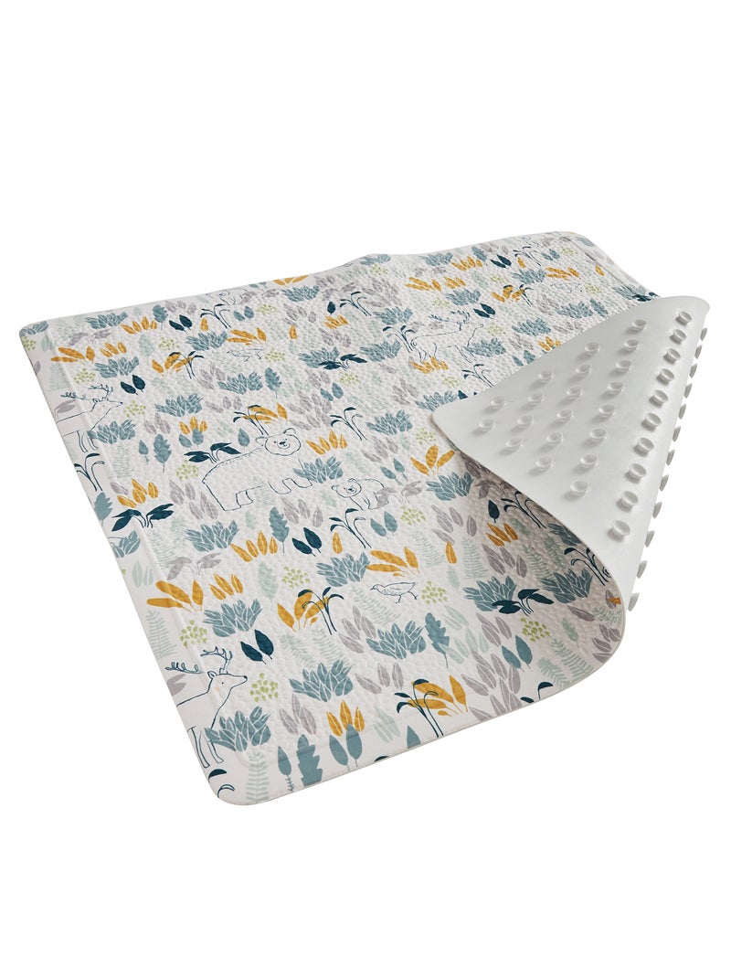 Tapis de douche blanc/bleu - Kiabi