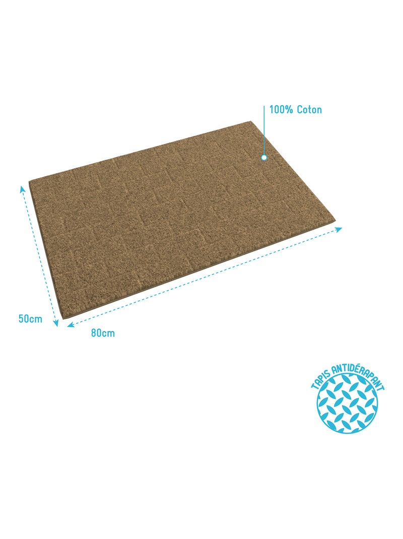 Tapis de douche esprit métro Beige - Kiabi