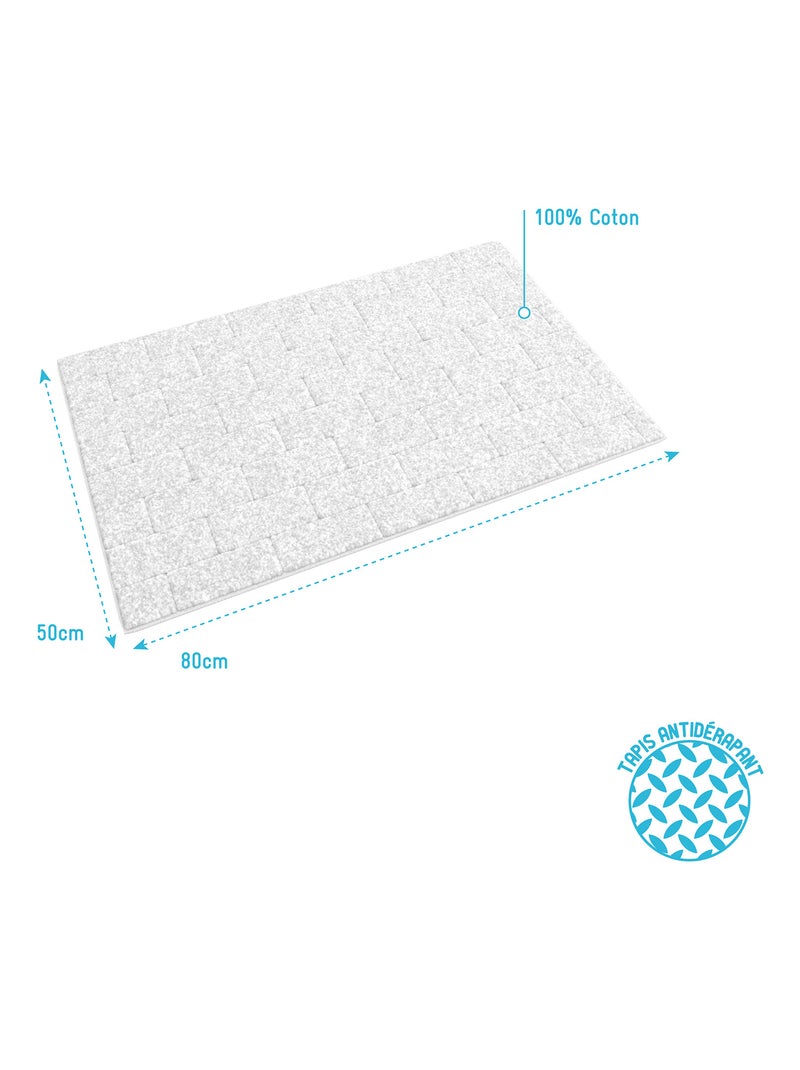 Tapis de douche esprit métro Blanc - Kiabi
