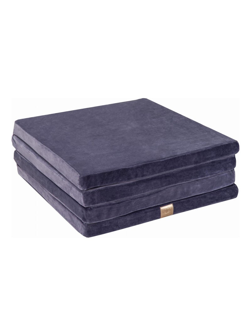 Tapis de Jeu Carré pour Enfants - Tapis de Sol pour Chambre Bébé, Velvet Gris Bleu - Kiabi
