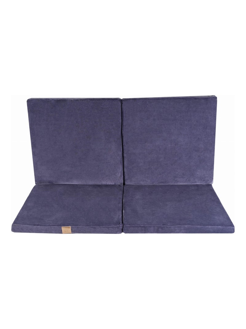 Tapis de Jeu Carré pour Enfants - Tapis de Sol pour Chambre Bébé, Velvet Gris Bleu - Kiabi