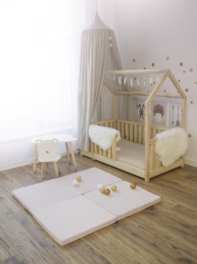 Tapis de Jeu Carré pour Enfants - Tapis de Sol pour Chambre Bébé, Velvet Rose - Kiabi