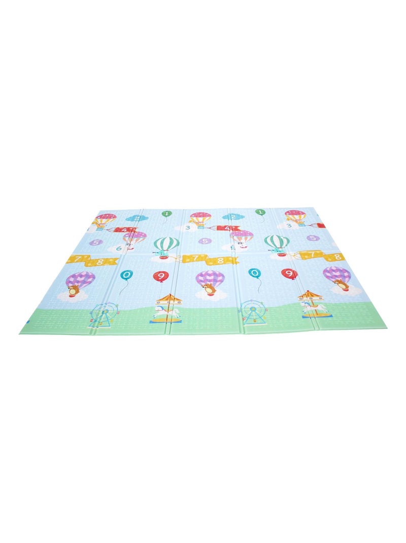 Tapis de jeu d’éveil pliable pour enfant bébé double face 2 en 1 Hot Air Balloons Fantasy Fields Bleu - Kiabi