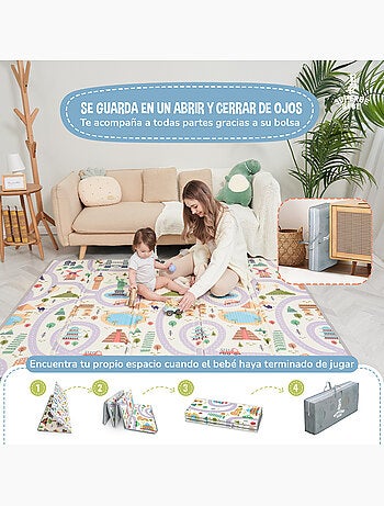 Tapis d'éveil pliable en mousse, réversible et imperméable - 200x180x1,5 - FOX | SUPERBE BEBE