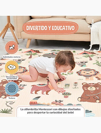 Tapis d'éveil pliable en mousse, réversible et imperméable - 200x180x1,5 - FOX | SUPERBE BEBE