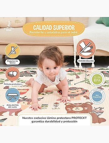 Tapis d'éveil pliable en mousse, réversible et imperméable - 200x180x1,5 - FOX | SUPERBE BEBE