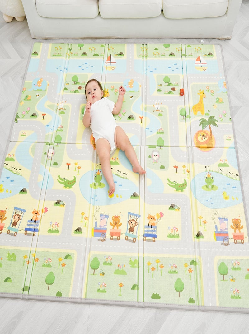 Tapis de Jeu en mousse, épais et pliable pour enfants - ROAD | SUPERBE BEBE Blanc Vert clair - Kiabi