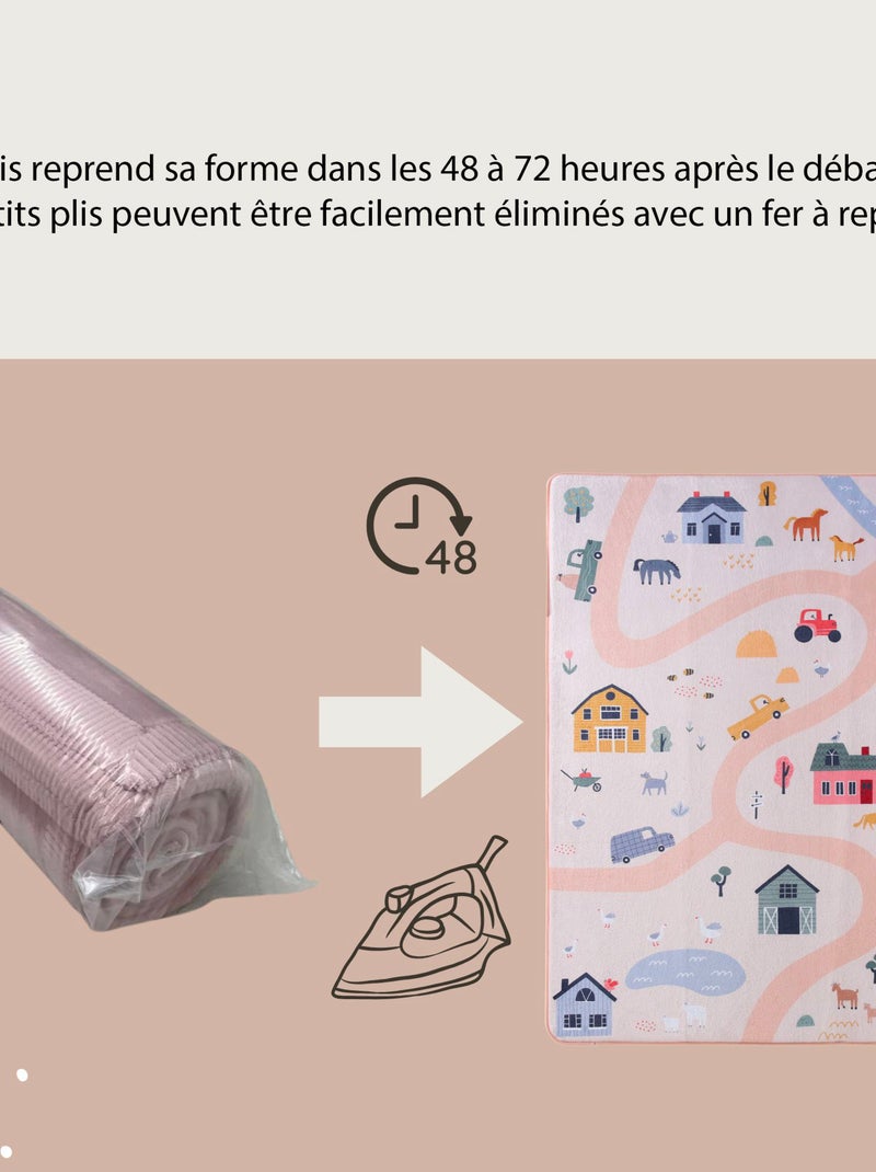 Tapis de jeu enfant à mémoire de forme CLOUD PLAY FARM 160 x 120 Multicolore - Kiabi