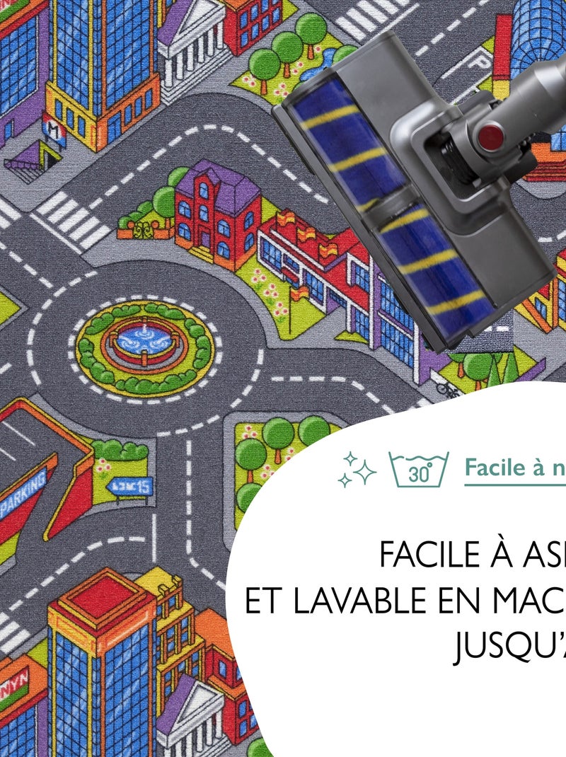 Tapis de Jeu Enfant, Carpet Studio, Big City, Lavable, Antidérapant Gris - Kiabi
