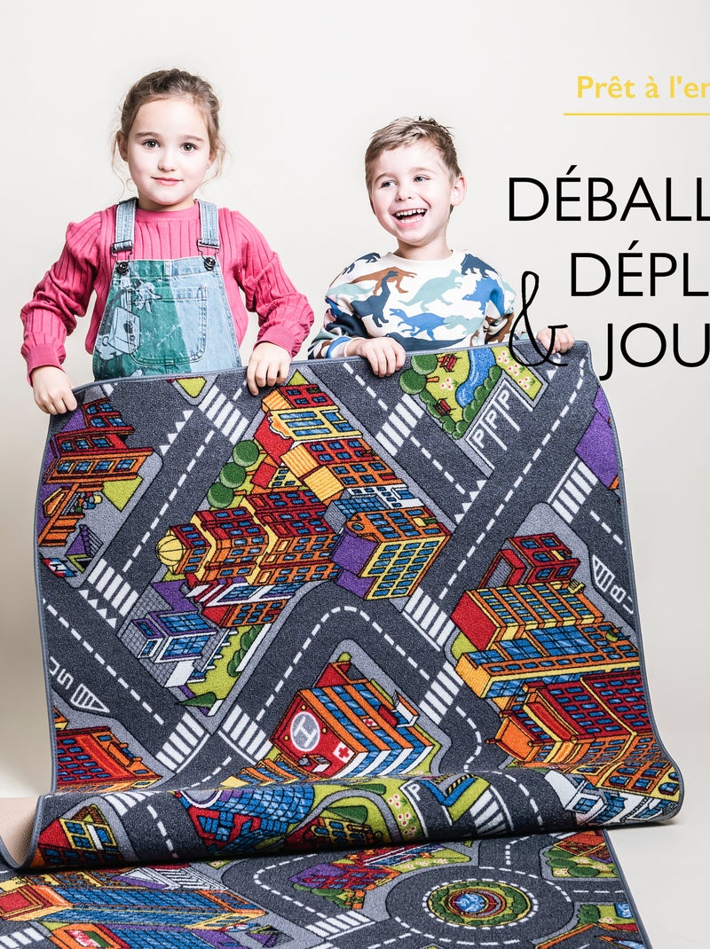 Tapis de Jeu Enfant, Carpet Studio, Big City, Lavable, Antidérapant Gris - Kiabi