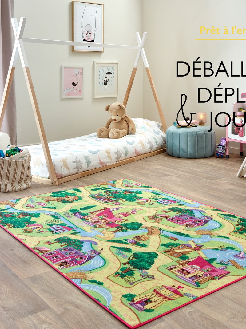 Tapis de Jeu Enfant, Carpet Studio, Candy Town, Lavable, Antidérapant Jaune - Kiabi