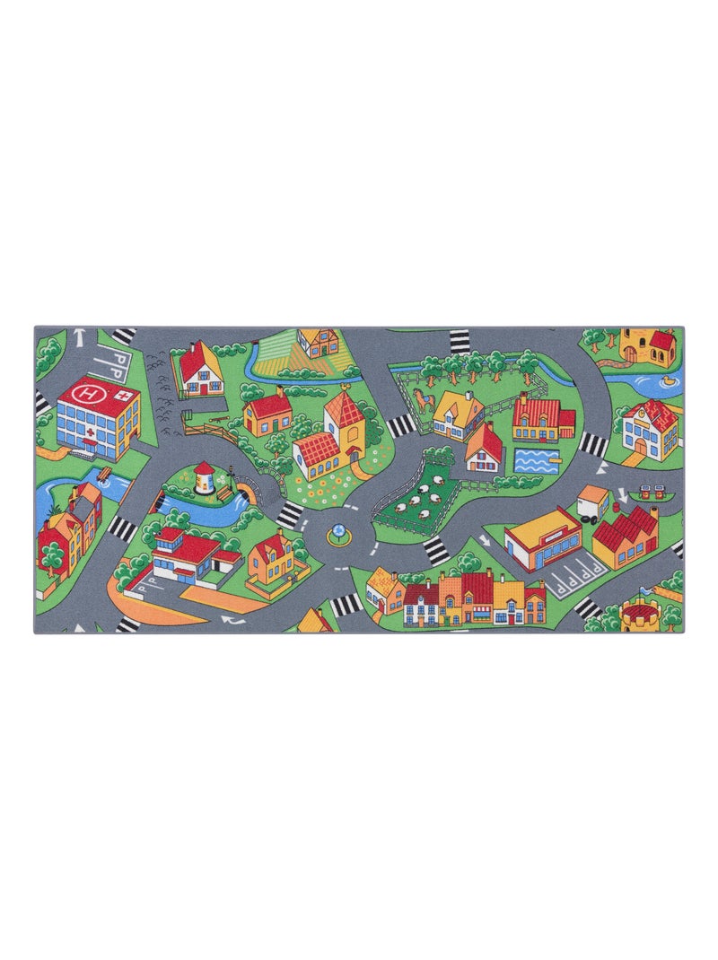 Tapis de Jeu Enfant, Carpet Studio, Little Village, Lavable, Antidérapant Rouge - Kiabi