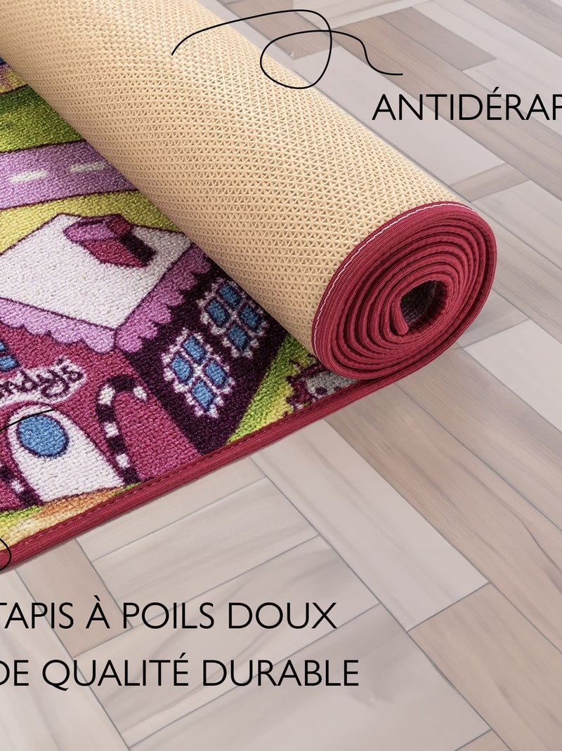 Tapis de Jeu Enfant, Carpet Studio, Sweet Town, Lavable, Antidérapant Rose - Kiabi