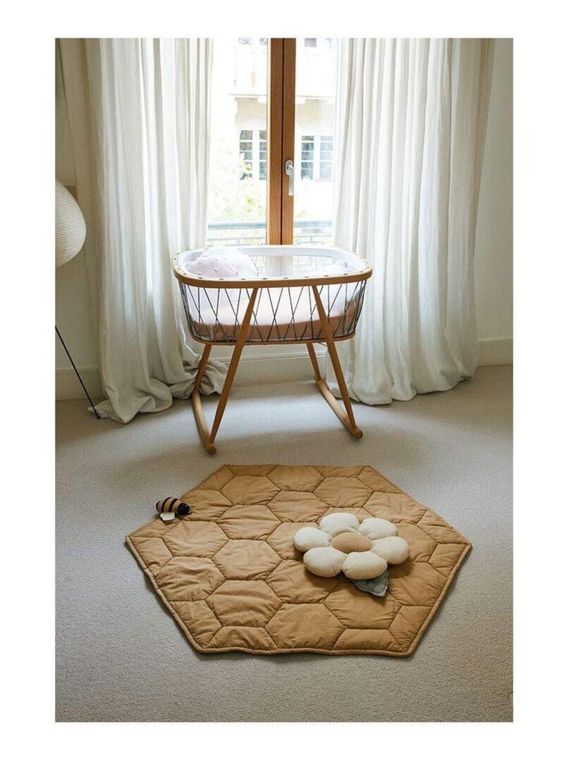 Tapis de jeu enfant coton jaune Honeycomb Miel - Kiabi