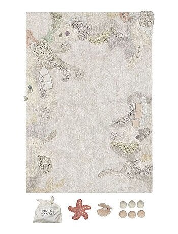 Tapis de jeu enfant coton lavable en machine Seabed