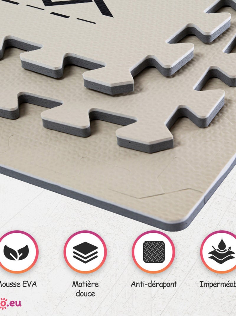 Tapis de jeu enfant puzzle Beige - Kiabi