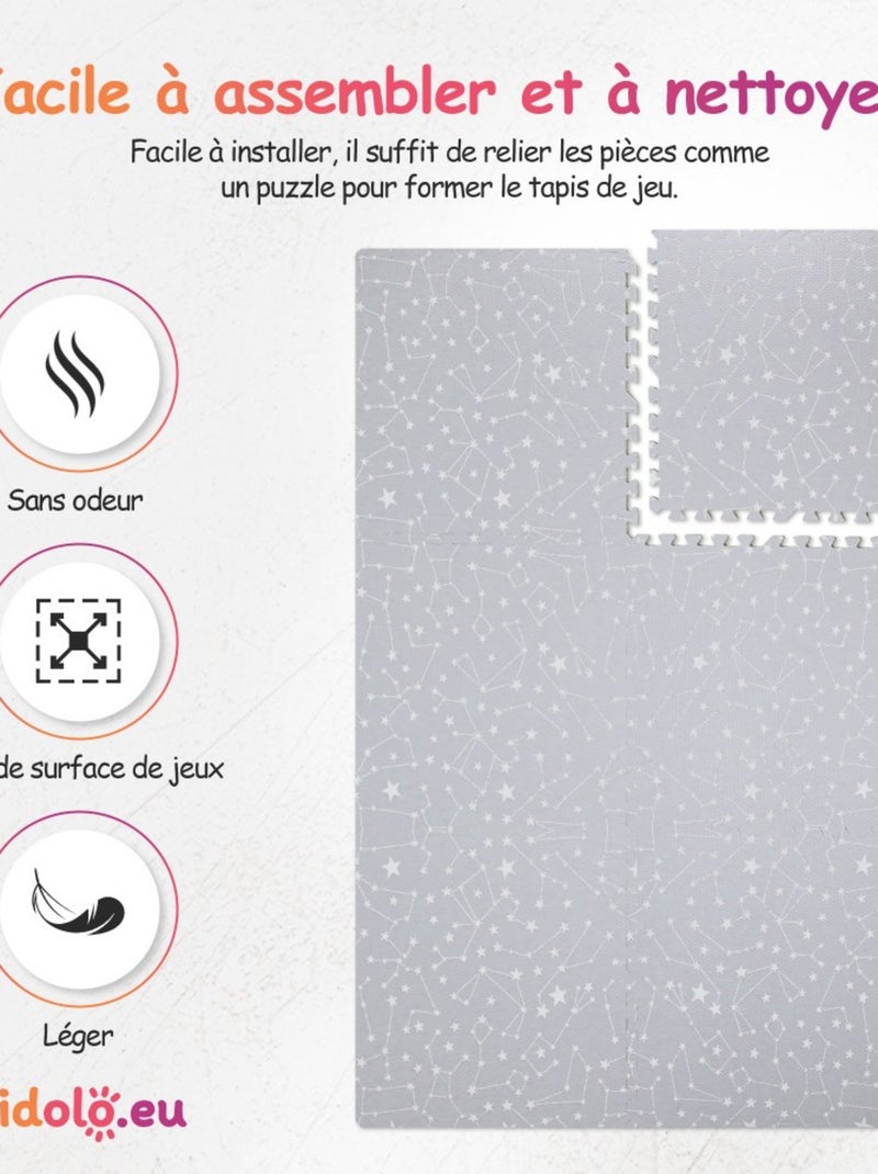 Tapis De Jeu Puzzle Géant Pour Bébé Et Enfant - 180x180 Cm En Mousse EVA - Multicolore