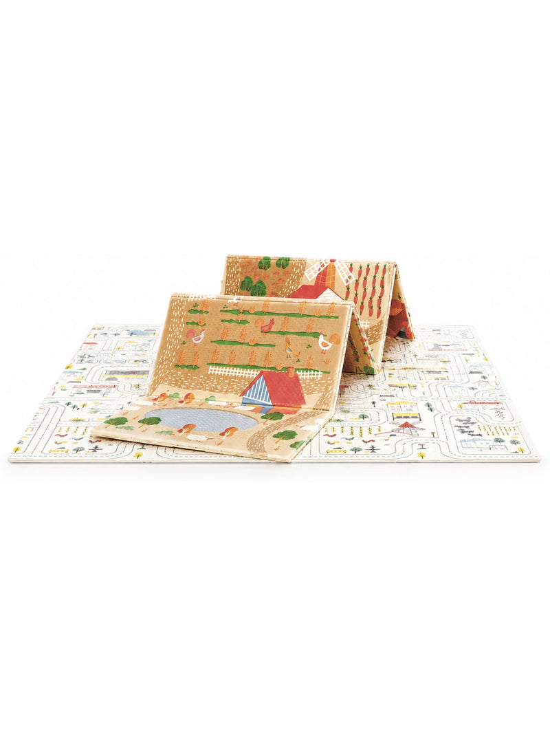 Tapis de jeu Farm-City 120x180 cm Asalvo Rouge - Kiabi