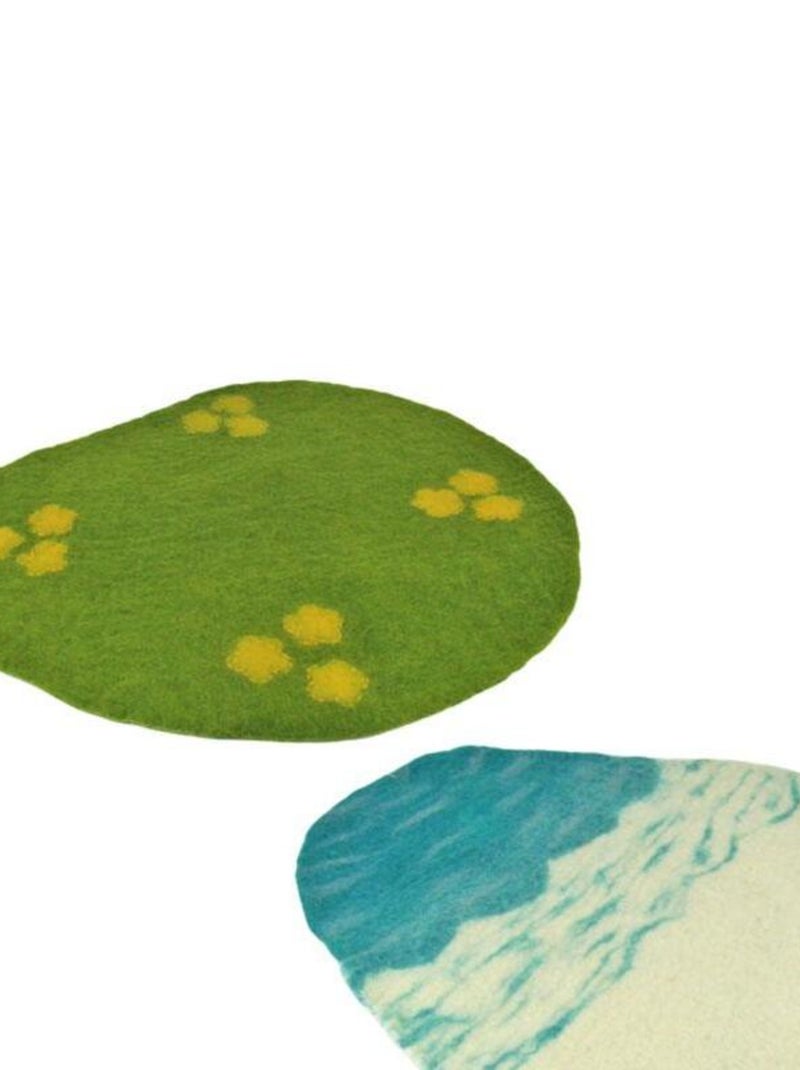 Tapis de jeu laine feutrée  set Océan et Prairie Multicolore - Kiabi