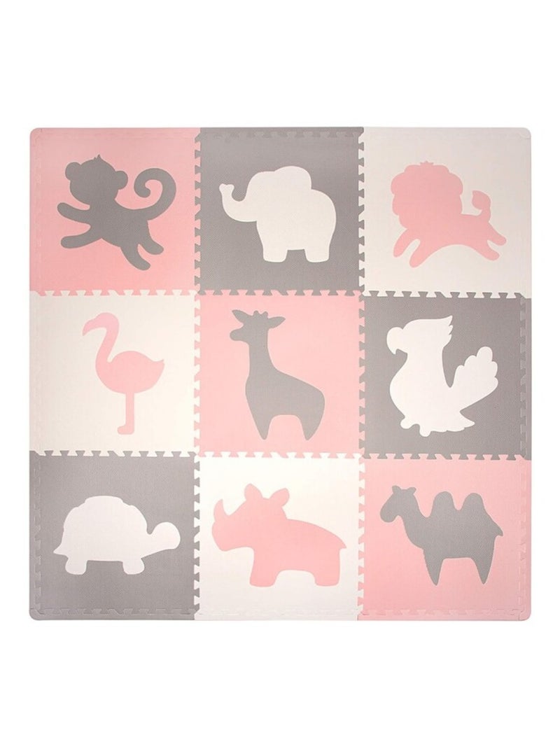 Tapis de jeu mousse à assembler animaux africa  Rose - Kiabi