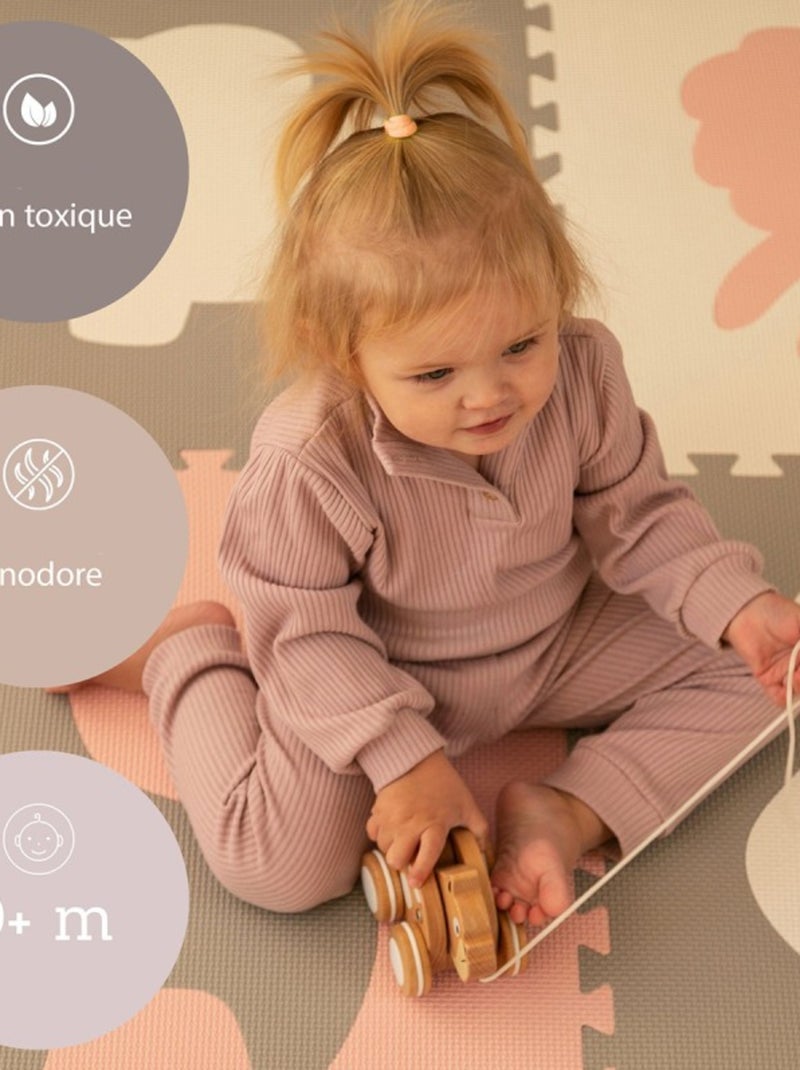 Tapis de jeu mousse à assembler animaux africa  Rose - Kiabi