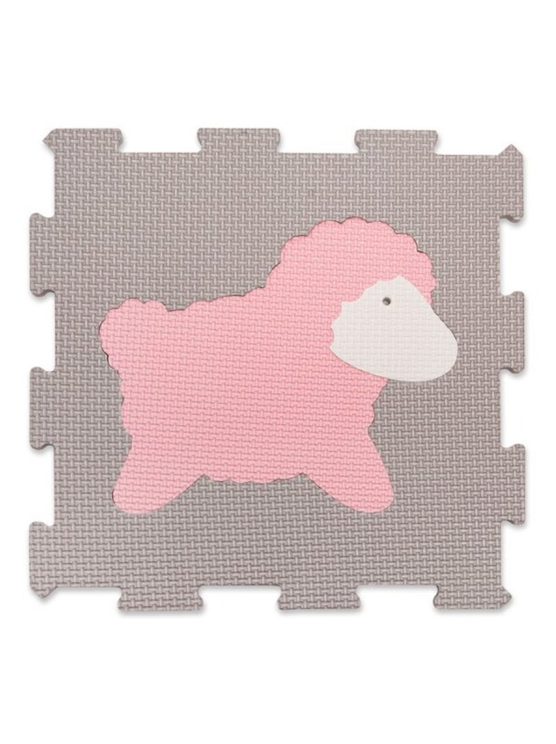 Tapis de jeu mousse à assembler animaux de la ferme Beige - Kiabi