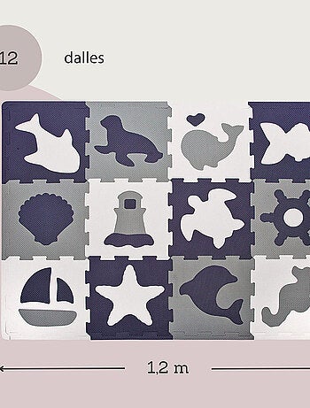 Tapis de jeu mousse à assembler animaux marins OCEAN WORLD