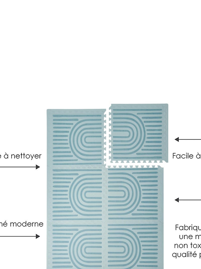 Tapis de jeu mousse LINEAR PUZZLEMAT MINERAL Bleu céladon - Kiabi