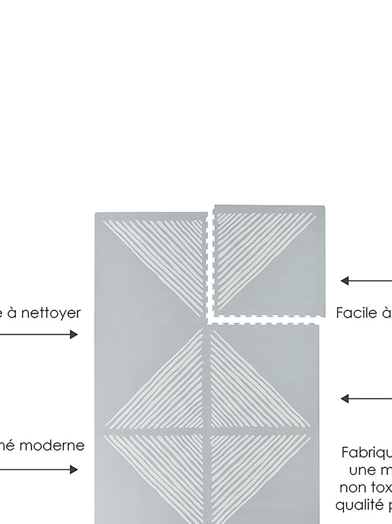 Tapis de jeu mousse SANDY LINES STONE Gris - Kiabi
