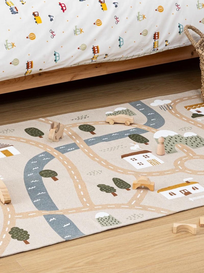 Tapis de jeux enfant 100 x 150 cm Route Beige - Kiabi