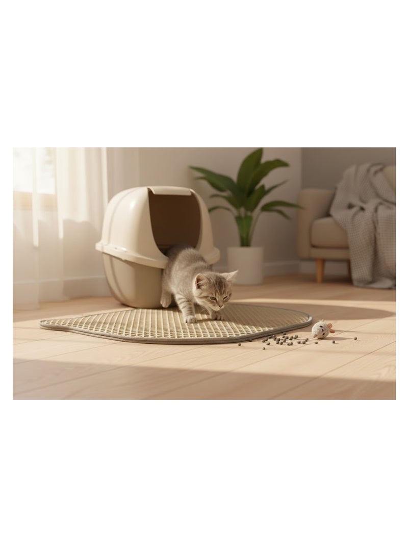 Tapis de litière pour chat Tete de chat Beige - Kiabi